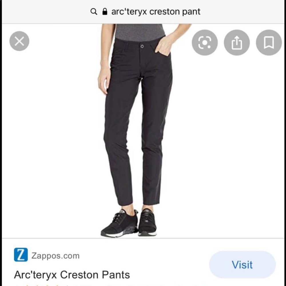 Arc’teryx Creston pants women size 2 black BNWT